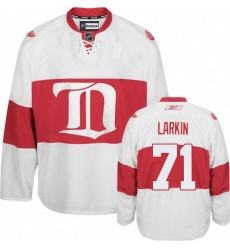 Men's Reebok Detroit Red Wings #71 Dylan Larkin Authentic White Third NHL Jersey