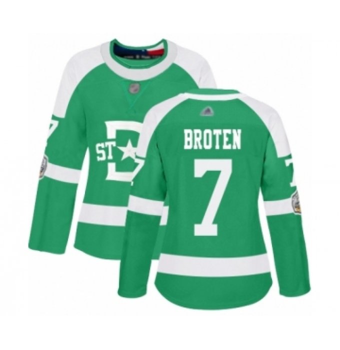 Women's Dallas Stars #7 Neal Broten Authentic Green 2020 Winter Classic Hockey Jersey