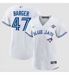 Women's Toronto Blue Jays #47 Addison Barger White 2025 World Series Home Cool Base Stitched Baseball Jersey(Run Small)