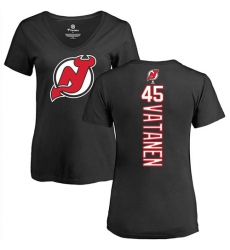 NHL Women's Adidas New Jersey Devils #45 Sami Vatanen Black Backer T-Shirt