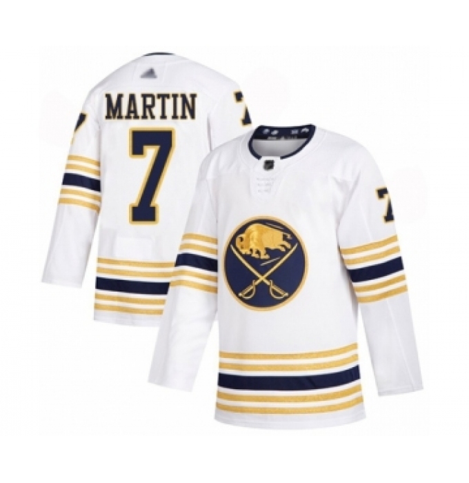 Youth Buffalo Sabres #7 Rick Martin Authentic White 50th Season Hockey Jersey