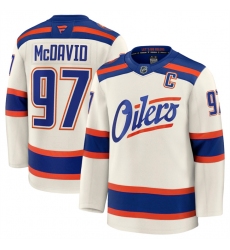 Men's Edmonton Oilers #97 Connor McDavid Light Beige Alternate With C Stitched Hockey Jersey