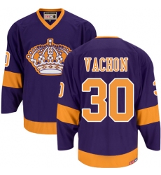 Men's CCM Los Angeles Kings #30 Rogie Vachon Premier Purple Throwback NHL Jersey