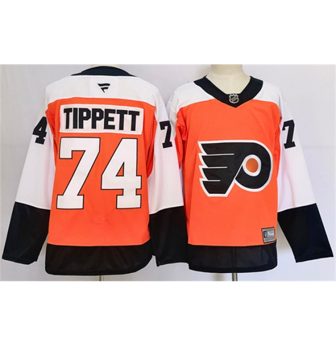 Men's Philadelphia Flyers #74 Owen Tippett Orange 2024 Stitched Jersey