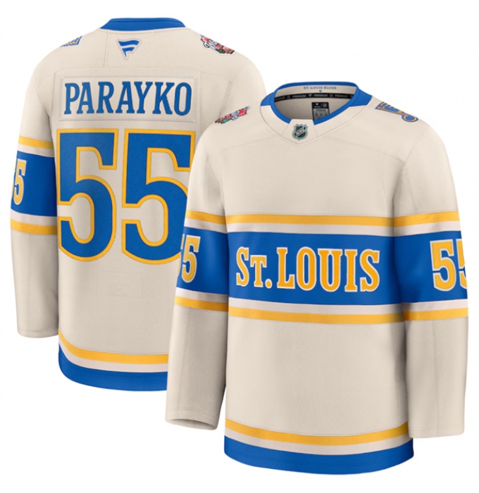 Men's St. Louis Blues #55 Colton Parayko Cream 2024-25 Winter Classic Stitched Hockey Jersey