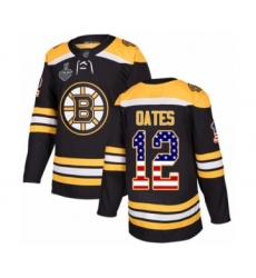 Youth Boston Bruins #12 Adam Oates Authentic Black USA Flag Fashion 2019 Stanley Cup Final Bound Hockey Jersey