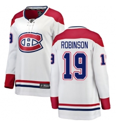 Women's Montreal Canadiens #19 Larry Robinson Authentic White Away Fanatics Branded Breakaway NHL Jersey