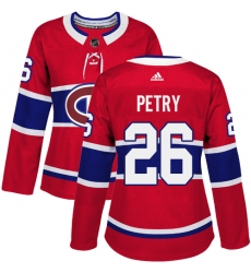 Women's Adidas Montreal Canadiens #26 Jeff Petry Premier Red Home NHL Jersey