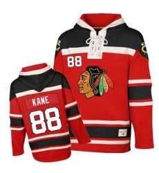 Men's Old Time Hockey Chicago Blackhawks #88 Patrick Kane Premier Red Sawyer Hooded Sweatshirt NHL Jersey