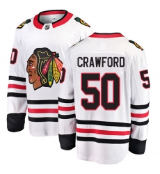 Men's Chicago Blackhawks #50 Corey Crawford Fanatics Branded White Away Breakaway NHL Jersey