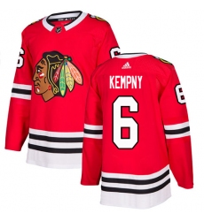 Men's Adidas Chicago Blackhawks #6 Michal Kempny Premier Red Home NHL Jersey