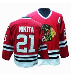 Men's CCM Chicago Blackhawks #21 Stan Mikita Premier Red Throwback NHL Jersey
