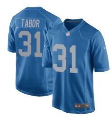 Men's Nike Detroit Lions #31 Teez Tabor Game Blue Alternate NFL Jersey