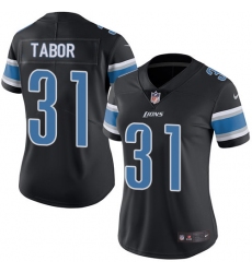 Women Nike Detroit Lions #31 Teez Tabor Limited Black Rush Vapor Untouchable NFL Jersey