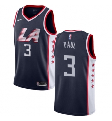 Men's Nike Los Angeles Clippers #3 Chris Paul Swingman Navy Blue NBA Jersey - City Edition