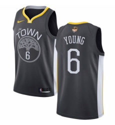 Men's Nike Golden State Warriors #6 Nick Young Swingman Black Alternate 2018 NBA Finals Bound NBA Jersey - Statement Edition