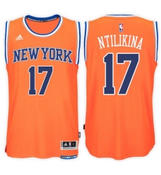 New York Knicks #17 Frank Ntilikina Alternate Orange New Swingman Stitched NBA Jersey