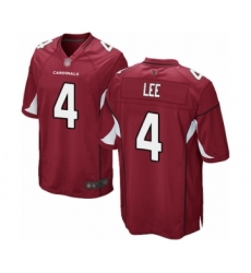 Men's Arizona Cardinals #4 Andy Lee Game Red Team Color Football Jersey