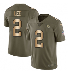Men's Nike Arizona Cardinals #2 Andy Lee Limited Olive/Gold 2017 Salute to Service NFL Jersey