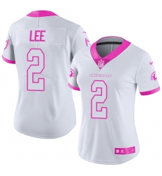 Women's Nike Arizona Cardinals #2 Andy Lee Limited White/Pink Rush Fashion NFL Jersey