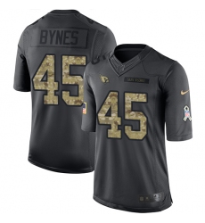 Men's Nike Arizona Cardinals #45 Josh Bynes Limited Black 2016 Salute to Service NFL Jersey