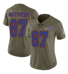 Women's Nike Buffalo Bills #87 Jordan Matthews Limited Olive 2017 Salute to Service NFL Jersey