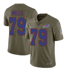 Youth Nike Buffalo Bills #79 Jordan Mills Limited Olive 2017 Salute to Service NFL Jersey