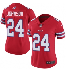 Women's Nike Buffalo Bills #24 Leonard Johnson Limited Red Rush Vapor Untouchable NFL Jersey