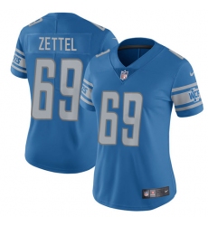 Women's Nike Detroit Lions #69 Anthony Zettel Blue Team Color Vapor Untouchable Limited Player NFL Jersey