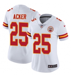 Women's Nike Kansas City Chiefs #25 Kenneth Acker White Vapor Untouchable Elite Player NFL Jersey