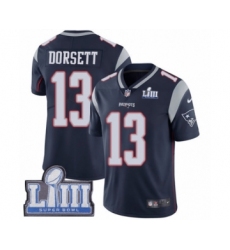 Men's Nike New England Patriots #13 Phillip Dorsett Navy Blue Team Color Vapor Untouchable Limited Player Super Bowl LIII Bound NFL Jersey