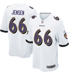Men's Nike Baltimore Ravens #66 Ryan Jensen Game White NFL Jersey