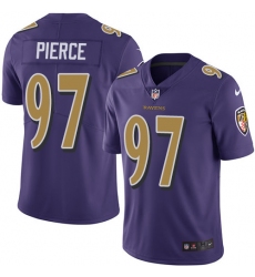 Men's Nike Baltimore Ravens #97 Michael Pierce Limited Purple Rush Vapor Untouchable NFL Jersey