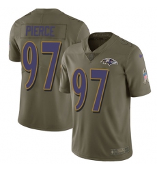 Youth Nike Baltimore Ravens #97 Michael Pierce Limited Olive 2017 Salute to Service NFL Jersey