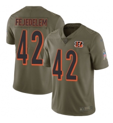 Youth Nike Cincinnati Bengals #42 Clayton Fejedelem Limited Olive 2017 Salute to Service NFL Jersey