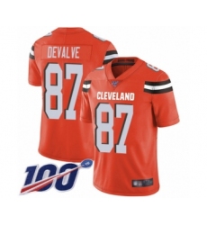 Men's Cleveland Browns #87 Seth DeValve Orange Alternate Vapor Untouchable Limited Player 100th Season Football Jersey