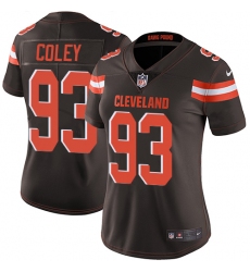 Women's Nike Cleveland Browns #93 Trevon Coley Brown Team Color Vapor Untouchable Limited Player NFL Jersey