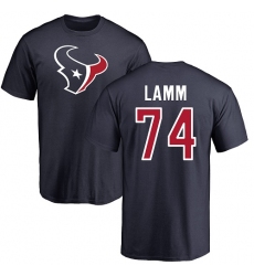 NFL Nike Houston Texans #74 Kendall Lamm Navy Blue Name & Number Logo T-Shirt