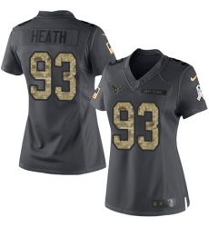 Women's Nike Houston Texans #93 Joel Heath Limited Black 2016 Salute to Service NFL Jersey