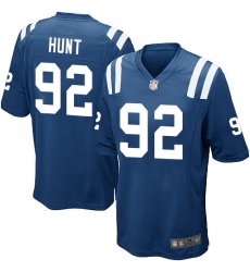 Men's Nike Indianapolis Colts #92 Margus Hunt Game Royal Blue Team Color NFL Jersey