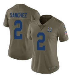 Women's Nike Indianapolis Colts #2 Rigoberto Sanchez Limited Olive 2017 Salute to Service NFL Jersey