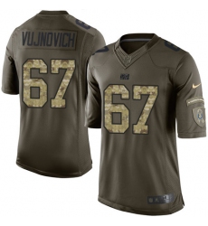 Men's Nike Indianapolis Colts #67 Jeremy Vujnovich Elite Green Salute to Service NFL Jersey