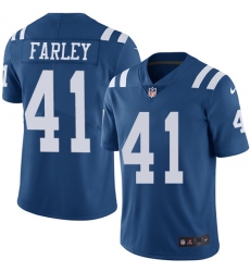 Men's Nike Indianapolis Colts #41 Matthias Farley Elite Royal Blue Rush Vapor Untouchable NFL Jersey