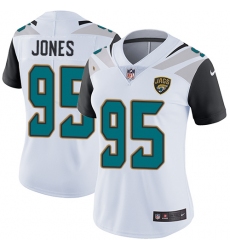 Women's Nike Jacksonville Jaguars #95 Abry Jones White Vapor Untouchable Limited Player NFL Jersey