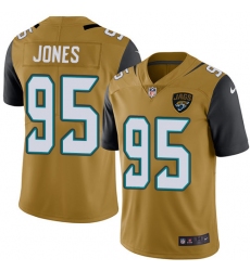 Youth Nike Jacksonville Jaguars #95 Abry Jones Limited Gold Rush Vapor Untouchable NFL Jersey