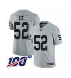 Youth Oakland Raiders #52 Marquel Lee Limited Silver Inverted Legend 100th Season Football Jersey