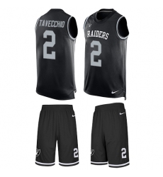 Men's Nike Oakland Raiders #2 Giorgio Tavecchio Limited Black Tank Top Suit NFL Jersey