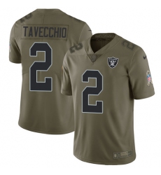 Men's Nike Oakland Raiders #2 Giorgio Tavecchio Limited Olive 2017 Salute to Service NFL Jersey
