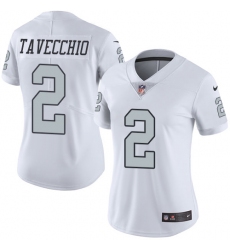 Women's Nike Oakland Raiders #2 Giorgio Tavecchio Limited White Rush Vapor Untouchable NFL Jersey