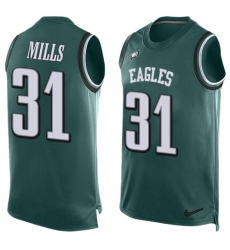 Men's Nike Philadelphia Eagles #31 Jalen Mills Limited Midnight Green Player Name & Number Tank Top NFL Jersey